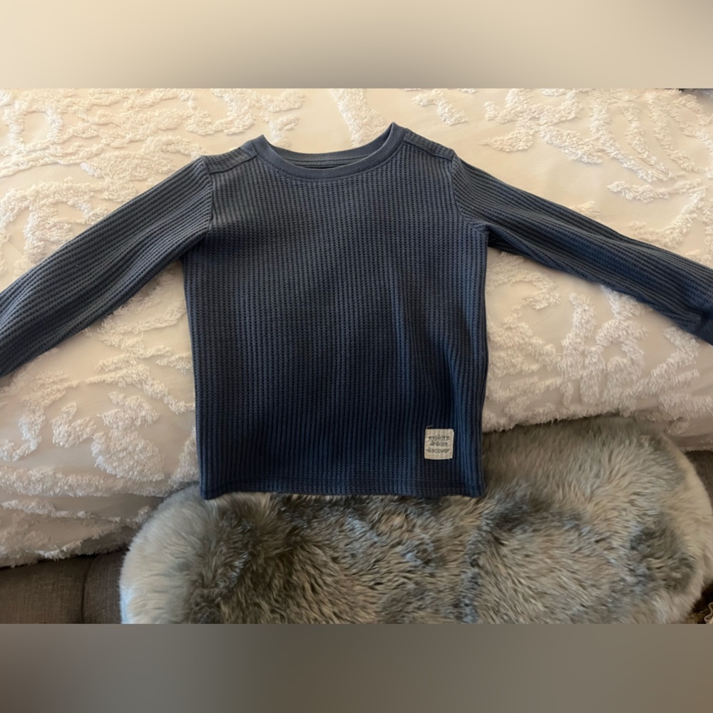 Blue waffle Henley long John shirt